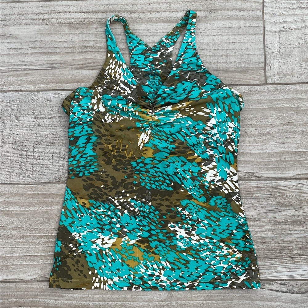 Prana mustard/brown/teal/cream tank, size Medium